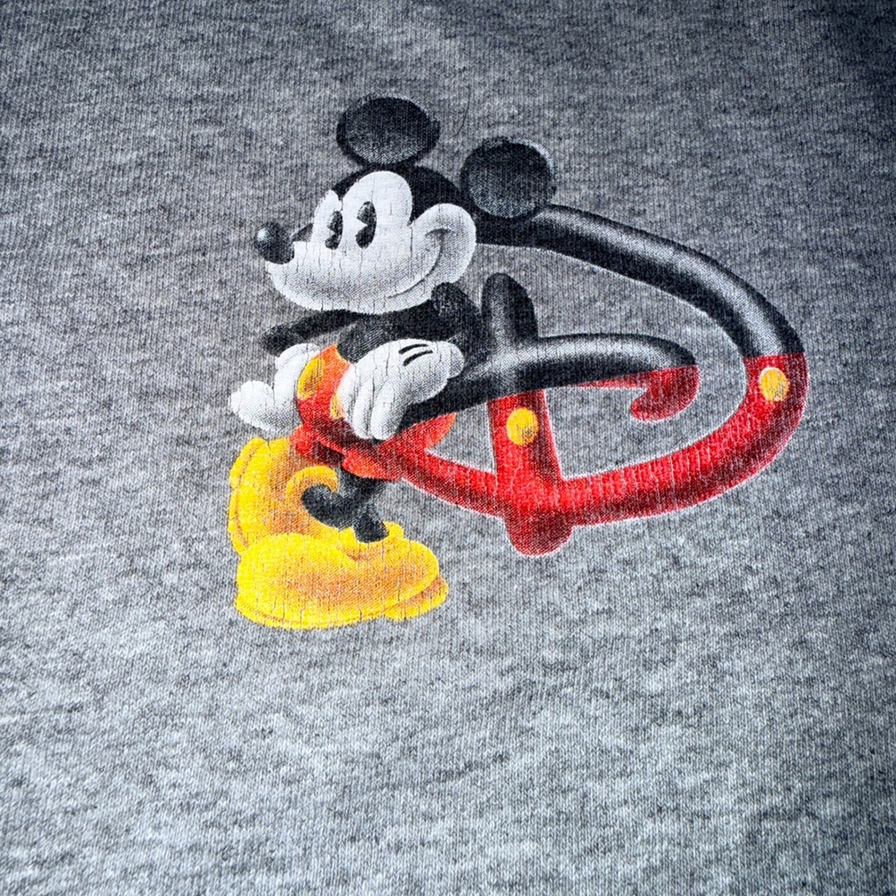 Disney Store Long Sleeve Shirt Adult XL Gray Excellent Mickey Mouse